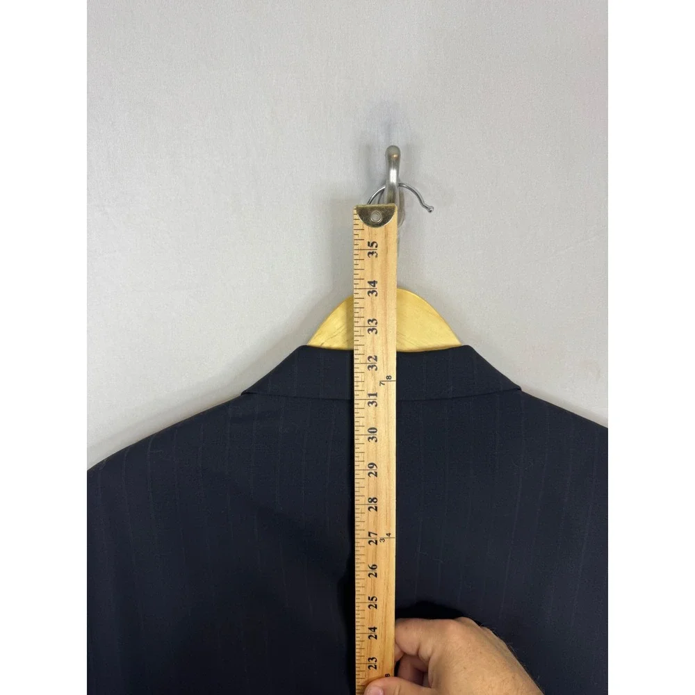 Michael Kors Mens 42R Navy Blue Pinstripe 100% Wool 3 Button Blazer‎ Suit Jacket